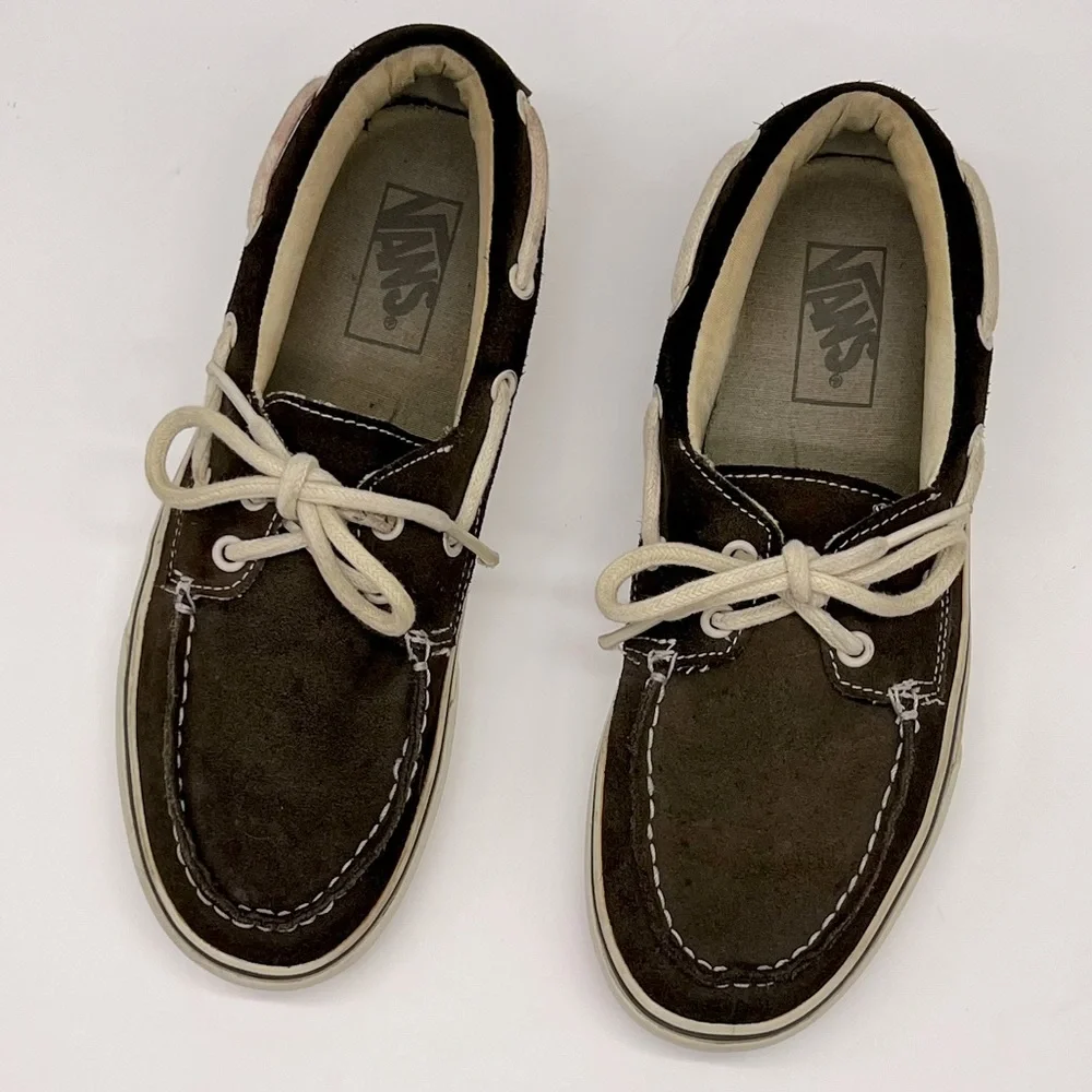 Vans Vintage Zapato Del Barco Brown Suede Size Men 7.5/Women 9